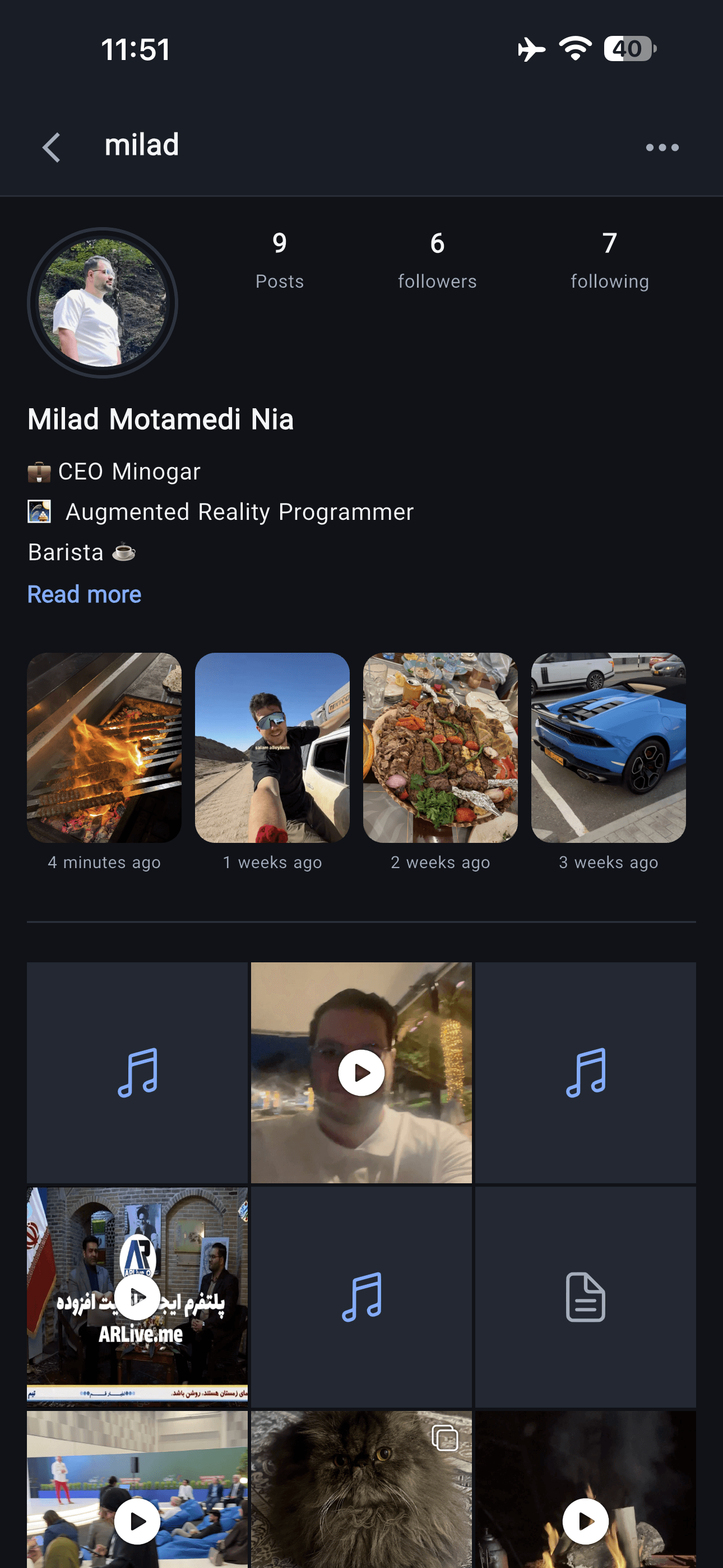 CapilaPlus profile app screen